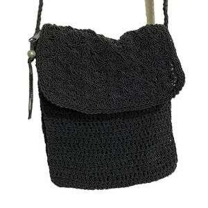 Giannini black crochet‎ crossbody